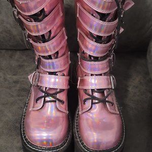 Demonia Holographic Emily Boots